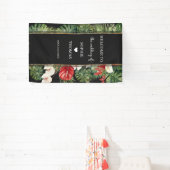 Banderoles Fleur tropicale et mariage foncé feuille (Insitu)