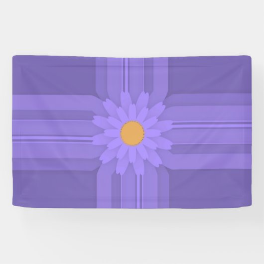 Banderoles Fleur violette simple sur Cross Modern (Horizontal)