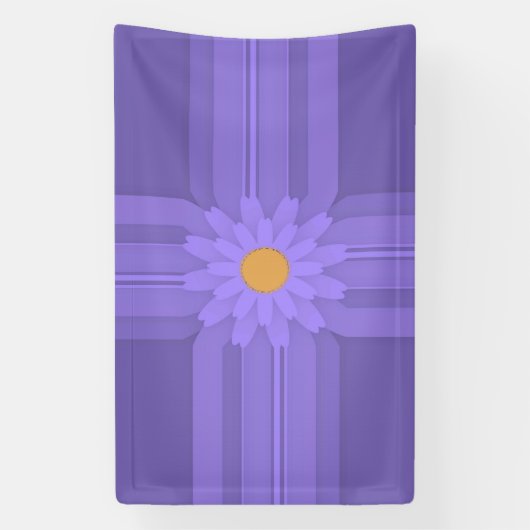 Banderoles Fleur violette simple sur Cross Modern (Verticale)