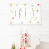 Banderoles fleurs aquarelle Baptême (Insitu)