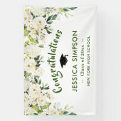 Banderoles Fleurs blanches Eucalyptus Graduation (Verticale)