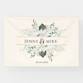 Banderoles Fleurs blanches simples et élégantes (Horizontal)