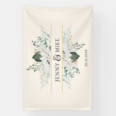 Banderoles Fleurs blanches simples et élégantes (Verticale)