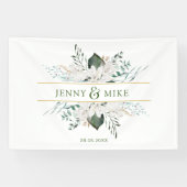 Banderoles Fleurs blanches simples et élégantes (Horizontal)