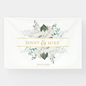 Banderoles Fleurs blanches simples et élégantes (Horizontal)