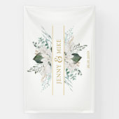 Banderoles Fleurs blanches simples et élégantes (Verticale)