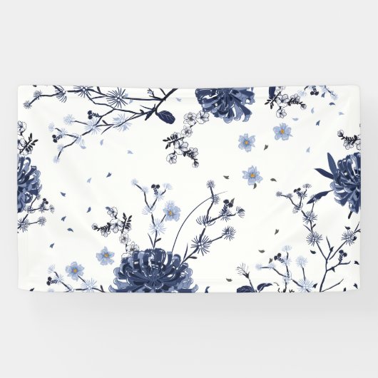 Banderoles Fleurs bleues (Horizontal)