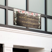 Banderoles Fleurs blush Fancy Gold Calliage Welcome Bois (Bâtiment extérieur)