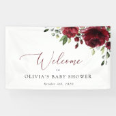 Banderoles Fleurs Bourgognes, Fleurs Rouges, Baby shower D'Ac (Horizontal)