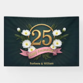 Banderoles Fleurs d'anémones blanches 25e anniversaire de Mar (Horizontal)