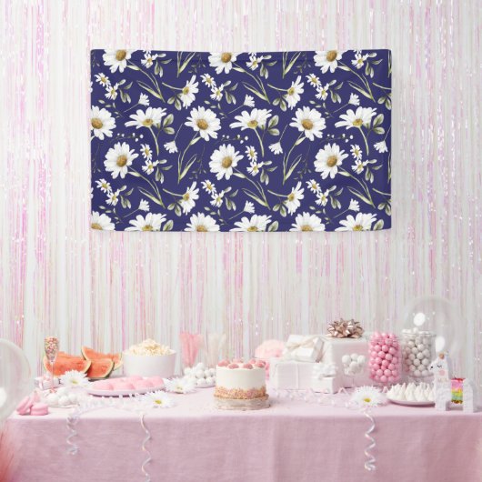 Banderoles Fleurs d'aquarelle blanche (Fête)