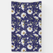 Banderoles Fleurs d'aquarelle blanche (Vertical)