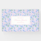 Banderoles Fleurs d'aquarelle Preppy modifiables (Horizontal)