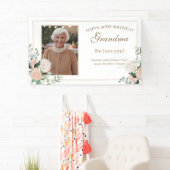 Banderoles Fleurs d'aquarelle rose Grand-mère (En situation)