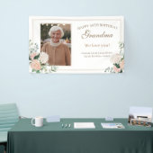 Banderoles Fleurs d'aquarelle rose Grand-mère (Salon professionnel)