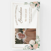 Banderoles Fleurs d'aquarelle rose Grand-mère (Vertical)