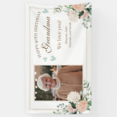 Banderoles Fleurs d'aquarelle rose Une photo Anniversaire (Vertical)