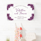 Banderoles Fleurs d'aquarelle violette Mariage d'accueil (En situation)
