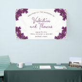 Banderoles Fleurs d'aquarelle violette Mariage d'accueil (Salon professionnel)