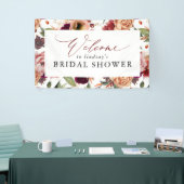 Banderoles Fleurs d'automne Orange et Bourgogne Rouge Bienven (Salon professionnel)