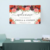 Banderoles Fleurs d'automne orange et Brown Accueil Mariage (Salon professionnel)