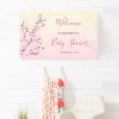 Banderoles Fleurs de cerisier Baby shower Floral rose (En situation)