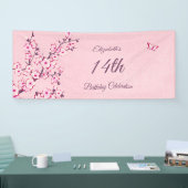 Banderoles Fleurs de cerisier papillon Parties scintillant ro (Salon professionnel)