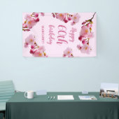 Banderoles Fleurs de fleurs de cerises roses 60e anniversaire (Salon professionnel)