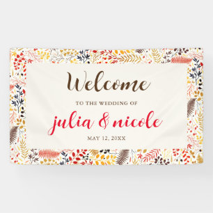 Banderoles Fleurs de forêt sauvage Mariage de feuillage de ch