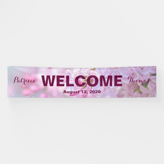 Banderoles Fleurs de lilas rose (Horizontal)