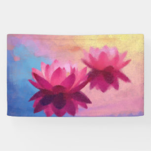 Banderoles Fleurs de Lotus Abstraites colorées