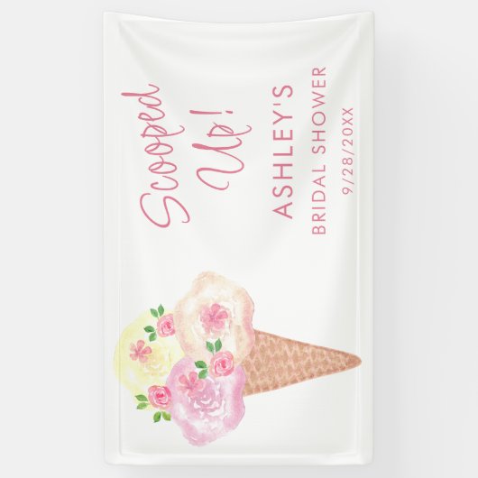 Banderoles Fleurs de Mariage Glacées (Vertical)