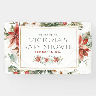 Banderoles Fleurs de Noël   Bienvenue à la baby shower