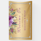 Banderoles Fleurs de Parties scintillant violet Diamants Mari (Vertical)