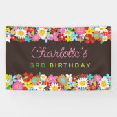 Banderoles Fleurs de printemps Whimsical Jardin Fête d'annive (Horizontal)