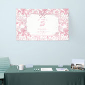 Banderoles Fleurs de roses florales roses et blanches Mariage (Salon professionnel)