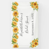 Banderoles Fleurs de soleil Fête des mariées fleurie jaune (Vertical)