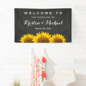 Banderoles Fleurs de soleil rustiques Élégante Fête de Mariag (En situation)