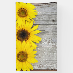 Banderoles Fleurs de soleil sur une table