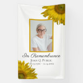 Banderoles Fleurs de tournesol Célébration de la vie funérair (Verticale)