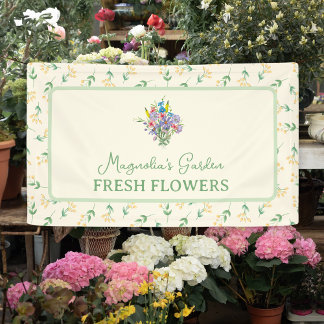 Banderoles Fleurs de vendeur de marché fermier personnalisé