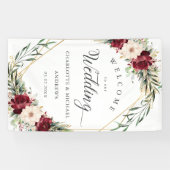 Banderoles Fleurs d'élégance rustique, Géométrique Or, Mariag (Horizontal)