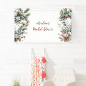 Banderoles Fleurs d'hiver Rose Rouge Blanche Mariage (En situation)