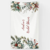 Banderoles Fleurs d'hiver Rose Rouge Blanche Mariage (Vertical)