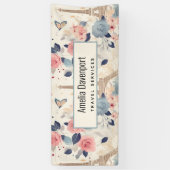 Banderoles Fleurs et Tour Eiffel Paris Motif Affaires (Vertical)
