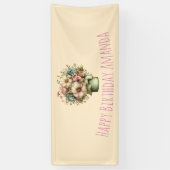 Banderoles Fleurs Fantaisistes dans un Pot de Fleurs Annivers (Vertical)