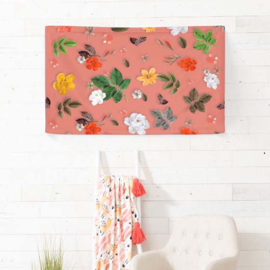 Banderoles Fleurs jaunes et roses blanches 19 (En situation)