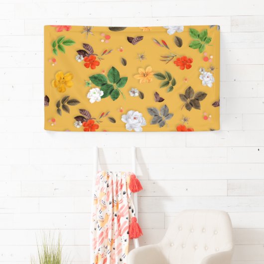 Banderoles Fleurs jaunes et roses blanches 20 (En situation)