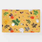 Banderoles Fleurs jaunes et roses blanches 20 (Horizontal)