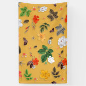 Banderoles Fleurs jaunes et roses blanches 20 (Vertical)